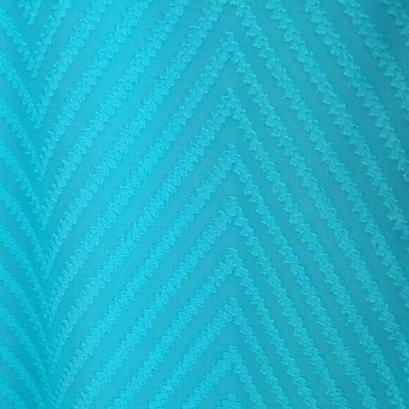 Chico's Teal Blue Chevron Sheer Chiffon Short Sleeve Blouse Size 3 / XL - Picture 10 of 10